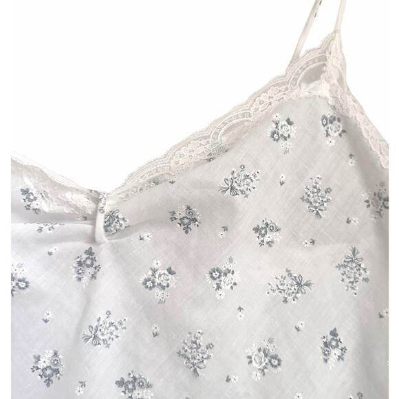 Vtg Vanity Fair Women L Chemise Ditsy Floral Cottagecore Lace Feminine Prairie - Picture 2 of 8